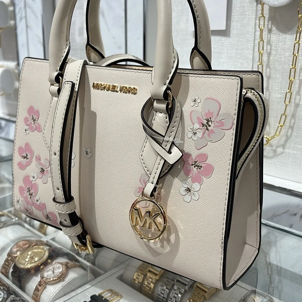Michael Kors Sheila Small Central Zip Floral Embellished Satchel Crossbody NWT - Picture 16 of 16